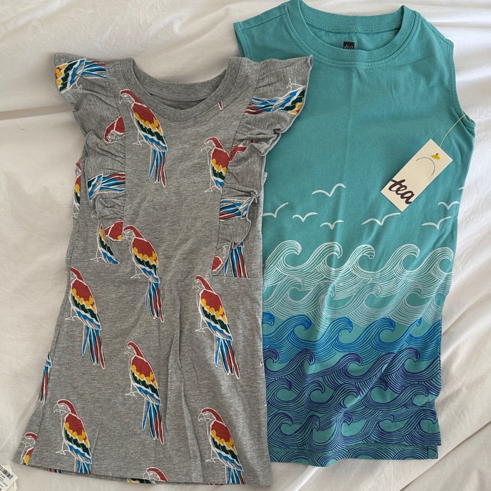 Tea Collection Parrot and Wave Kids' Dresses